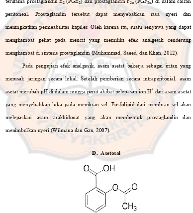 Gambar 3. Gambar 3Struktur Asetosal (Depkes RI, 1995). 