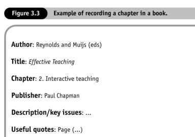 Figure 3.3Example of recording a chapter in a book.