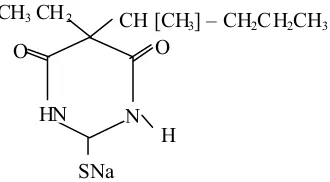 Gambar 6. Struktur Kimia Tiopental Na (Siswandono dan Soekardjo, 2000) 