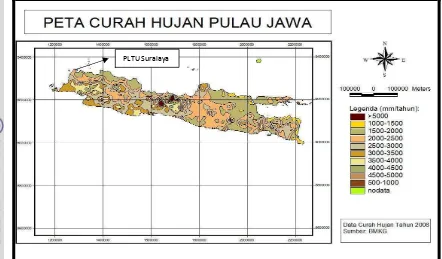 Gambar Lampiran 7. Peta curah hujan Pulau Jawa 