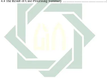 Table 4.4 The Result of Case Processing Summary  ................................................