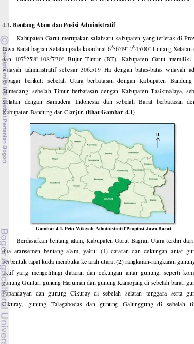 Gambar 4.1. Peta Wilayah Administratif Propinsi Jawa Barat 