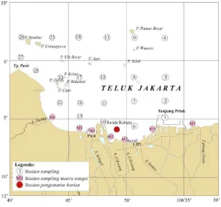 Gambar 1. Peta lokasi penelitian  di Teluk Jakarta  