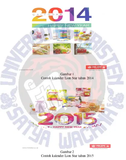 Gambar 1 Contoh kalender Lion Star tahun 2014 