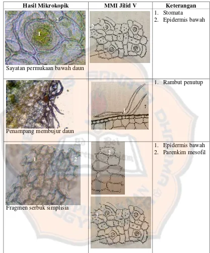 Gambar 2. Hasil uji mikroskopik dengan pembanding MMI Jilid V 