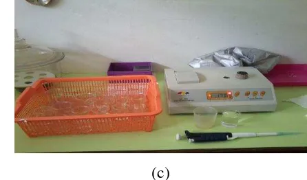Gambar 5. DO meter (a), pH meter (b), dan spektrofotometer (c). 