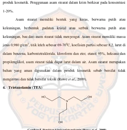 Gambar 5. Struktur kimia trietanolamin (Rowe et al., 2009) 