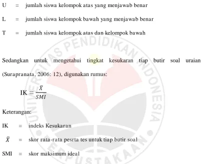 Tabel 3.3 Kategori Tingkat kesukaran 