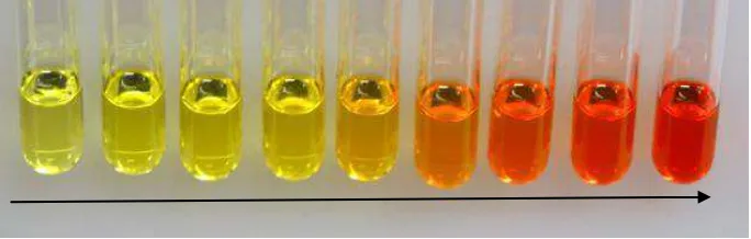 Gambar 3. Nanopartikel perak. Warna nanopartikel perak bergantung pada ukuran partikelnya