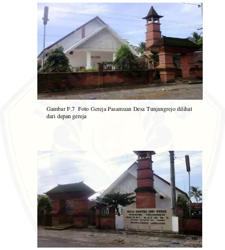 Gambar F.7  Foto Gereja Pasamuan Desa Tunjungrejo dilihat 