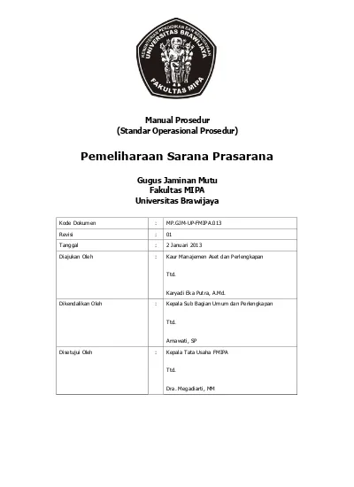 Pemeliharaan Sarana Dan Prasarana