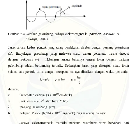 Gambar 2.4 Gerakan gelombang cahaya elektromagnetik (Sumber: Asnawati &  