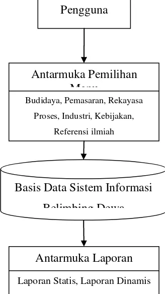 Gambar 4. Arsitektur sistem informasi agroindustri belimbing dewa Kota Depok 