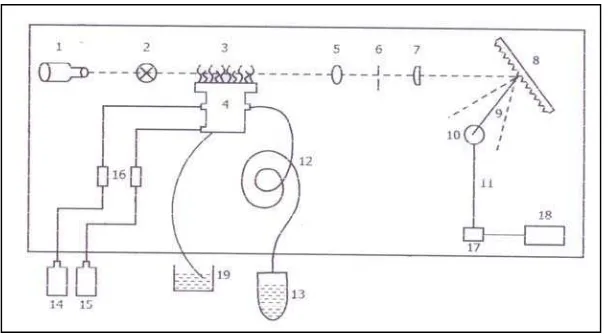 Gambar 1. Bagan dan sistem kerja alat SSA (Darmono, 1995) 