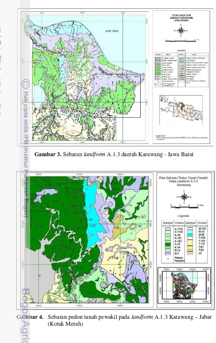 Gambar 3. Sebaran landform A.1.3 daerah Karawang - Jawa Barat 