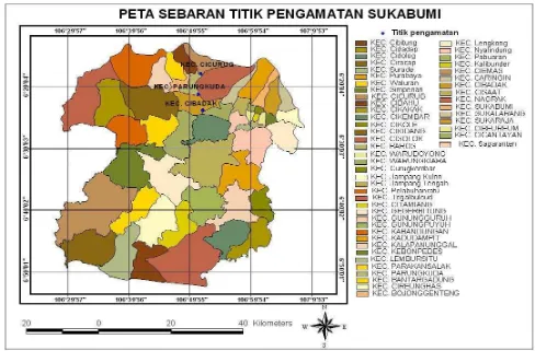Gambar 7. Peta sebaran titik pengamatan Sukabumi 