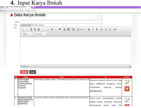 Gambar 4 Input Karya Ilmiah 