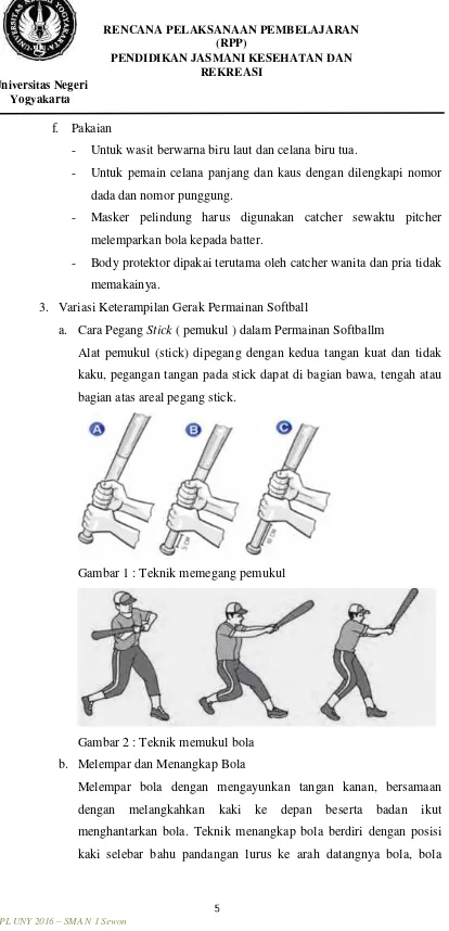 Gambar 1 : Teknik memegang pemukul