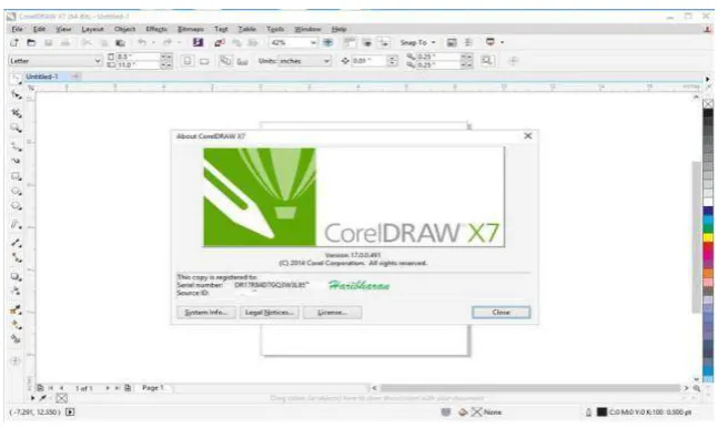 Gambar 4.1. Tampilan Software Corel Draw X7 