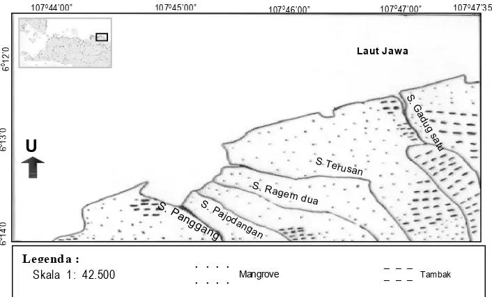 Gambar 1. Lokasi penelitian di perairan pantai Mayangan