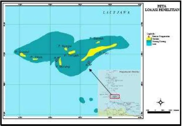 Gambar 2. Lokasi pengambilan sampel spons di perairan pulau Pari 