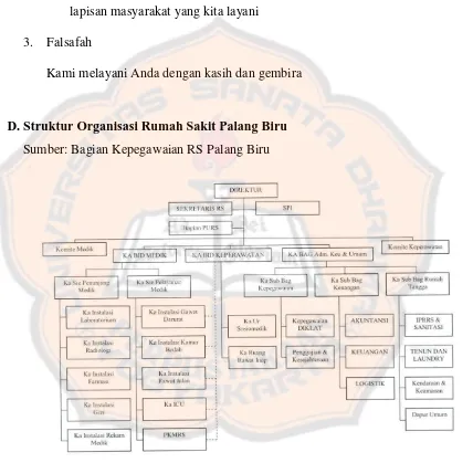 Gambar II. Bagan Struktur Organisasi Rumah Sakit Palang Biru 