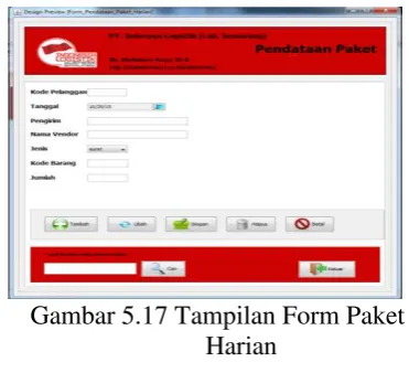 Gambar 5.17 Tampilan Form Paket 
