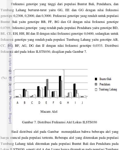 Gambar 7. Distribusi Frekuensi Alel Lokus ILSTS030 