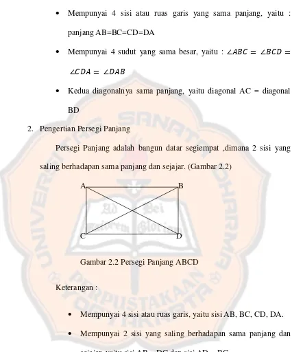 Gambar 2.2 Persegi Panjang ABCD 