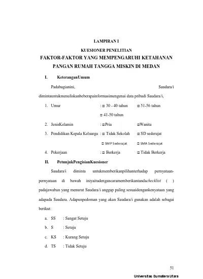 Faktor-Faktor Yang Mempengaruhi Ketahanan Pangan Rumah Tangga Miskin Di ...