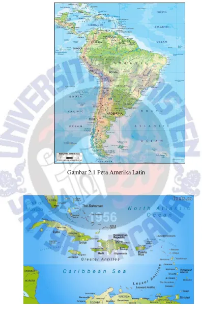 Gambar 2.1 Peta Amerika Latin 