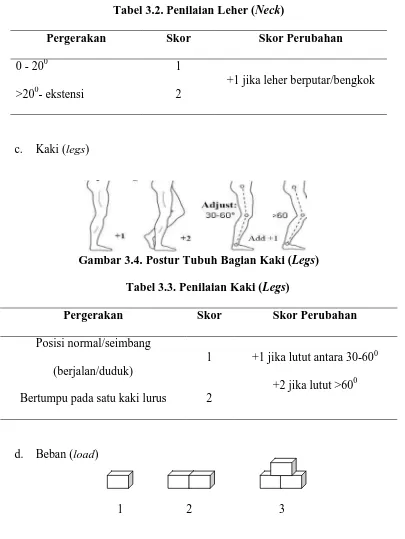 Tabel 3.2. Penilaian Leher (Neck) 