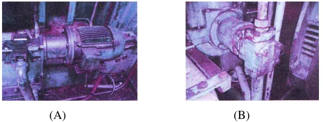 Gambar 3.8 (A). Pump Oil Elektrik dan (B). Hydraulic pump. 
