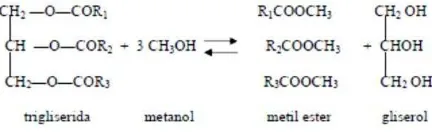 Gambar 1. Reaksi transesterifikasi 