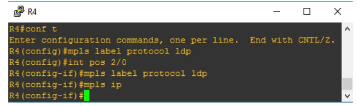 Gambar 3.12 Konfigurasi MPLS pada router4 