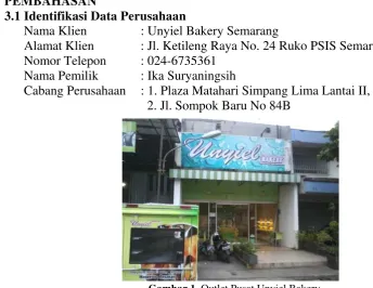 Gambar 1. Outlet Pusat Unyiel Bakery 