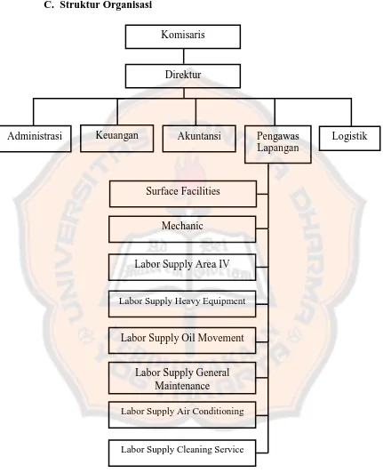 Gambar II Struktur Organisasi PT Bayu Sari Utama Sumber: PT Bayu Sari Utama 