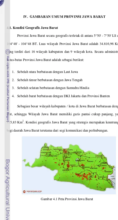 Gambar 4.1 Peta Provinsi Jawa Barat 