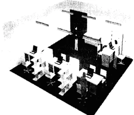 Gambar 2. Disain layout Perabot dengan Meng-                      gunakan Pcnyekat Ruang