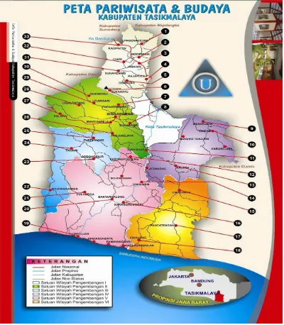 Gambar 2. Peta Pariwisata dan Budaya Kabupaten Tasikmalaya  