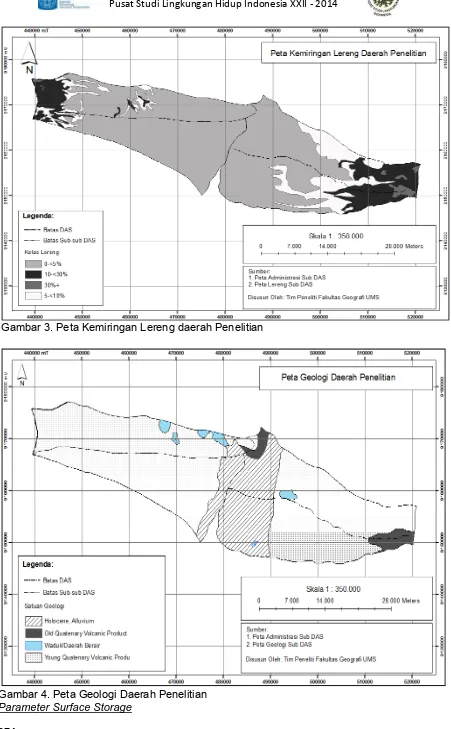 Gambar 4. Peta Geologi Daerah Penelitian Parameter Surface Storage 