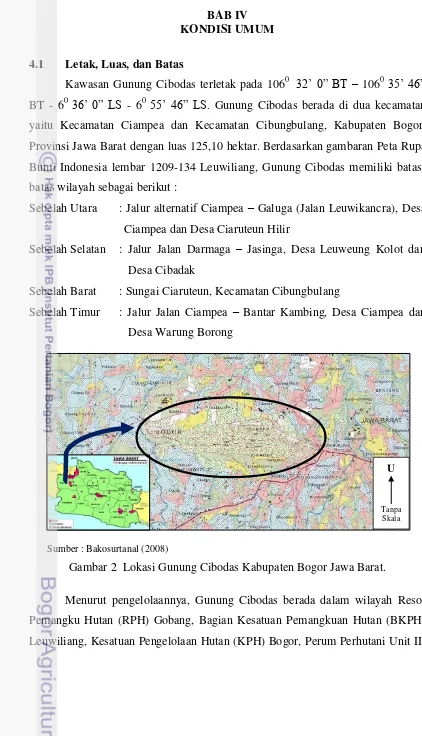 Gambar 2  Lokasi Gunung Cibodas Kabupaten Bogor Jawa Barat. 