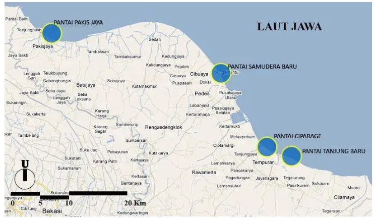 Gambar 12. Lokasi Wisata Pantai di Kabupaten Karawang 