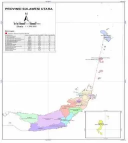 Gambar 1. Peta Potensi Kelapa di Sulawesi UtaraSumber : Hasil Pengolahan Data penelitian dalam tabel 1