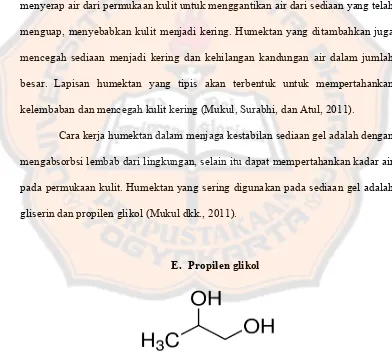 Gambar 2. Struktur molekul propilen glikol 