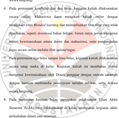 Tabel 3.1 Pelaksanaan Blended Learning 