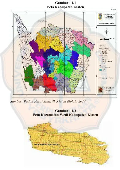 Gambar : 1.1 Peta Kabupaten Klaten 