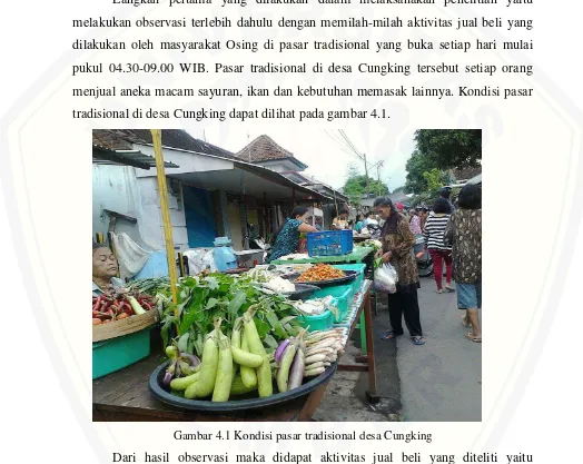 Gambar 4.1 Kondisi pasar tradisional desa Cungking  