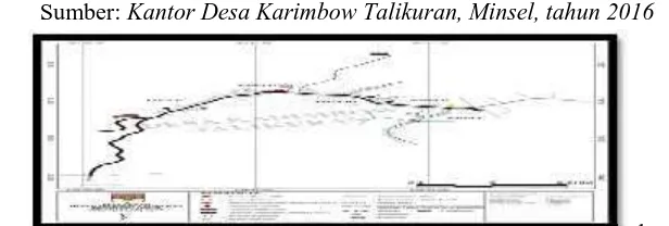 Gambar 1. Peta Desa Karimbow Talikuran, Kec. Motoling Timur-MinselSumber: Kantor Desa Karimbow Talikuran, Minsel, tahun 2016