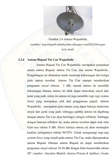Gambar 2.4 Antena Wajanbolic 